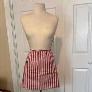 Striped Red and White Women's Skirt